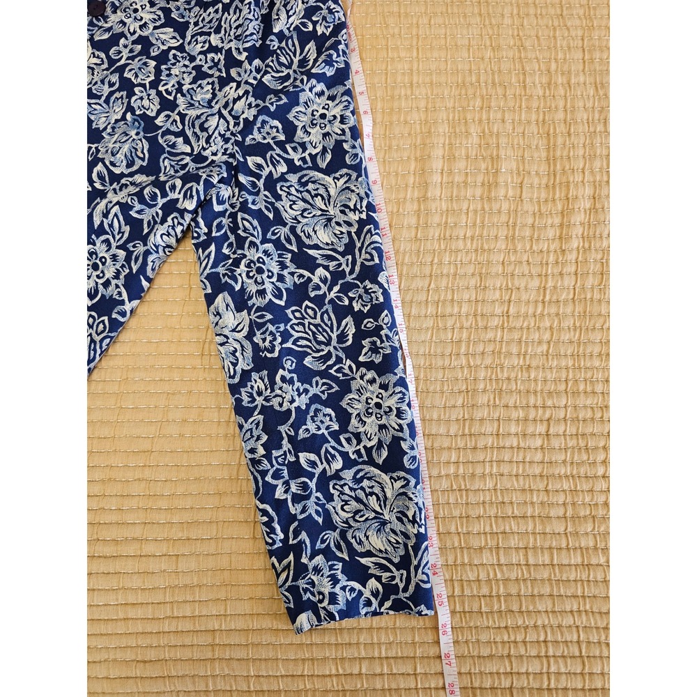 Pendleton Vintage 90s Blue Floral Cropped Blazer Jacket Shacket Lightweight - Picture 7 of 8